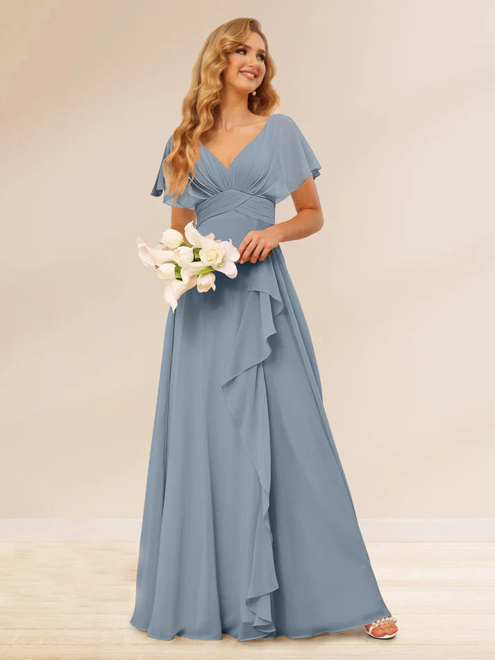 A-Line/Princess V-Neck Long Evening  Dresses Full of charm Evening Dresses